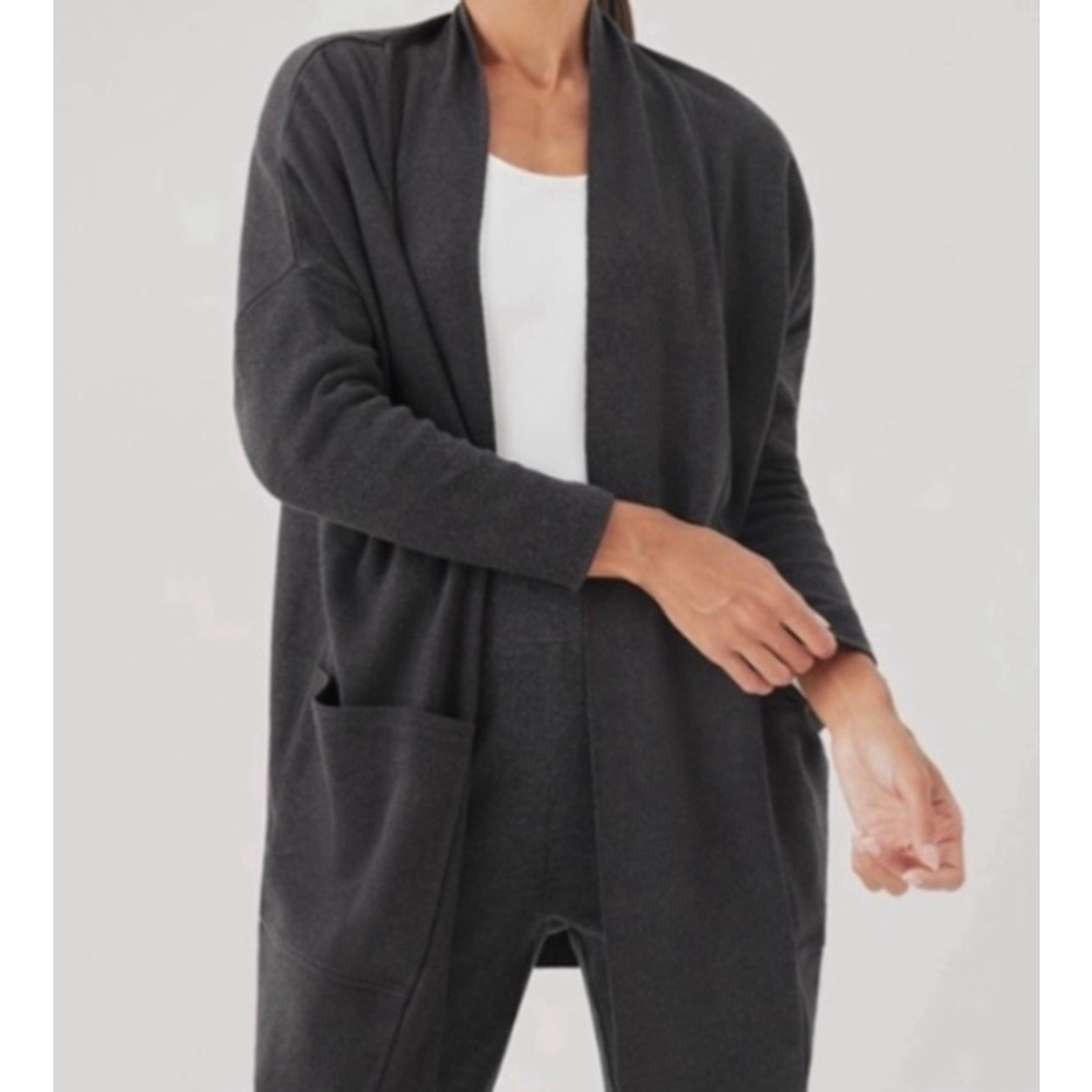 Women's PACT Charcoal Organic Cotton Cardigan S/M